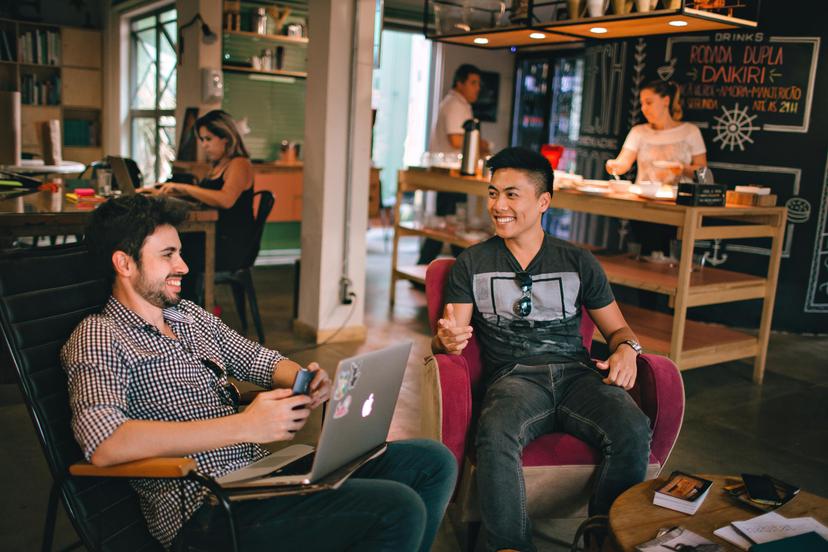 Remote team smiling